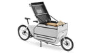 400L BagPRO with an open lid and packages mounted on a Milkplus eBullitt X