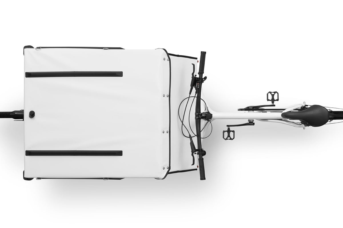 Topview of a 400L BagPRO with a closed lid mounted on a Milkplus eBullitt X