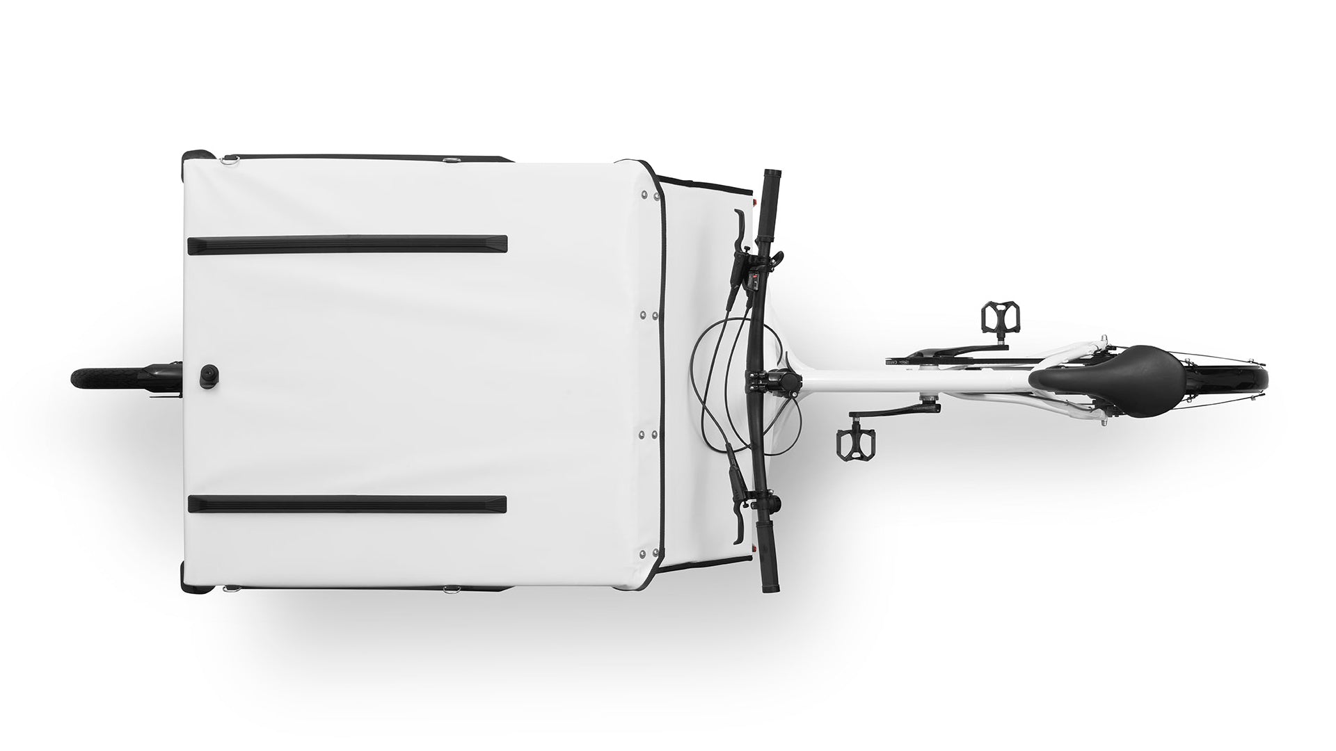 Topview of a 400L BagPRO with a closed lid mounted on a Milkplus eBullitt X
