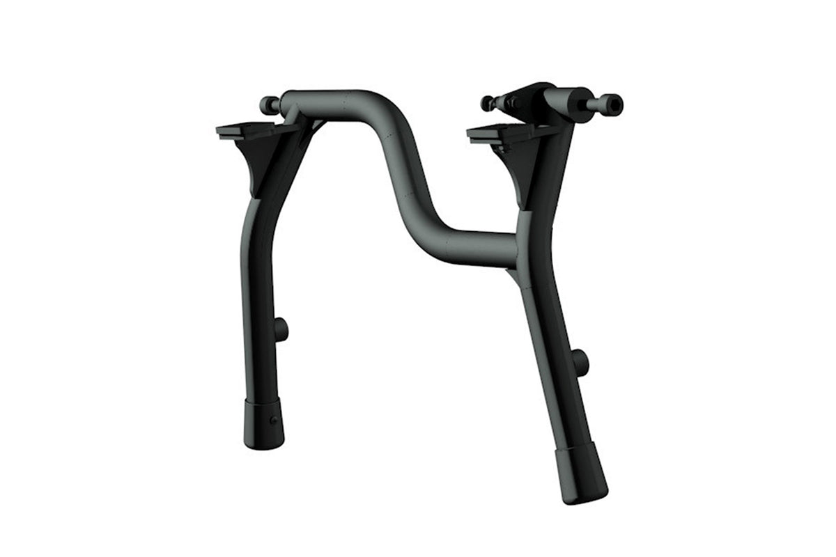 Aluminium Kickstand with spring mounted on bike