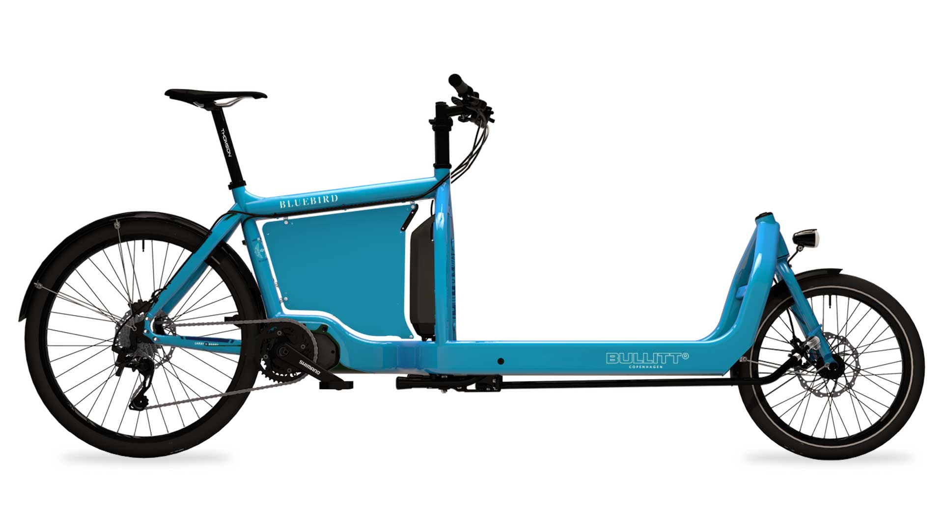 Bluebird eBullitt with Bluebird billboard