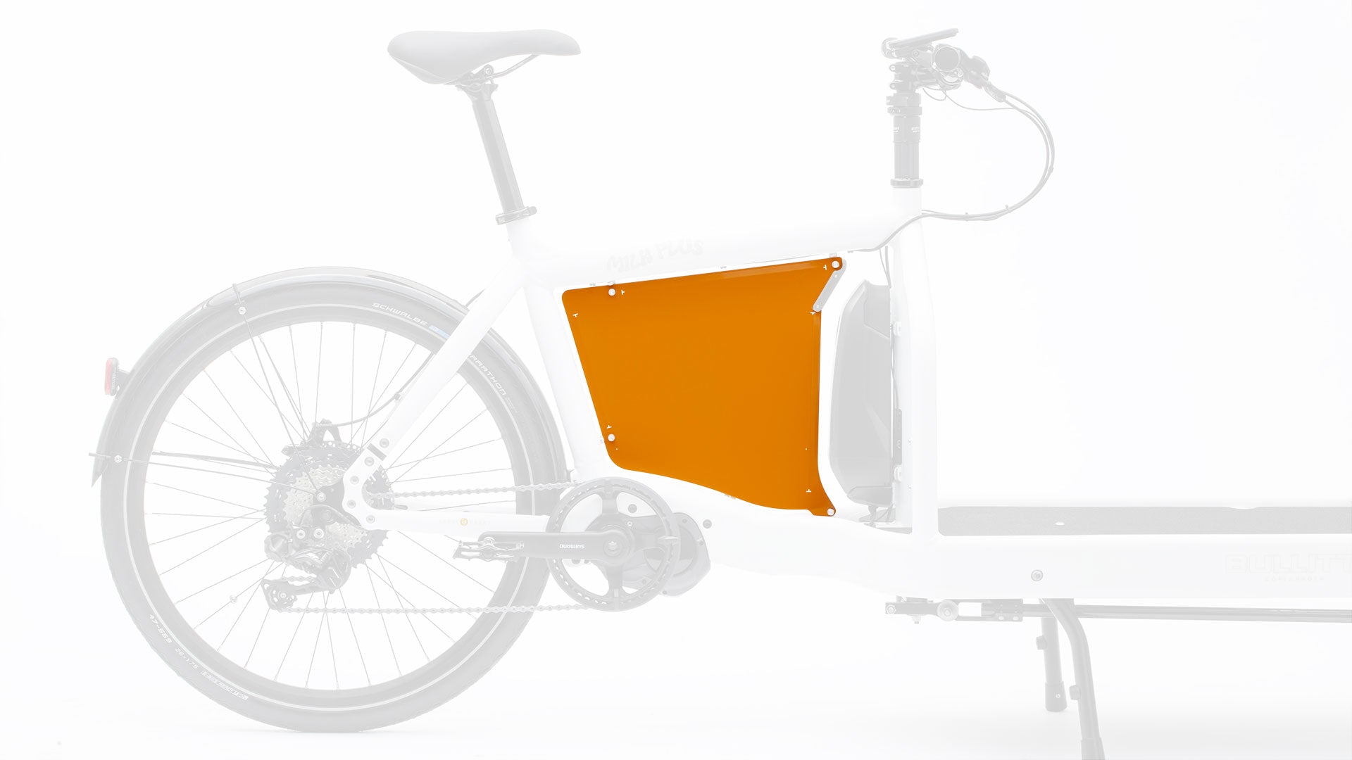 studio picture of an orange billboard for the small battery eBullitt