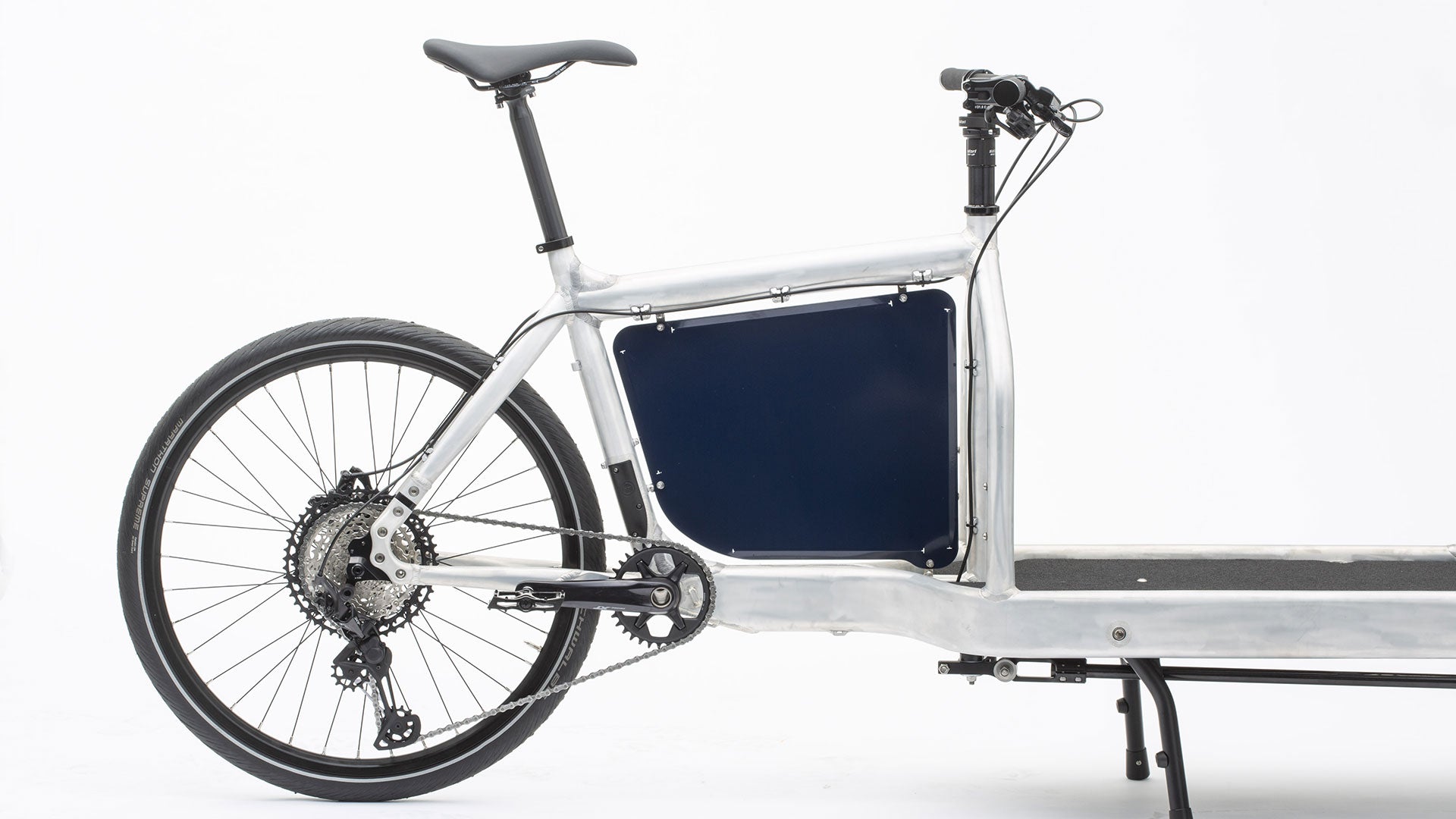 studio picture of a dark blue billboard for the original Bullitt