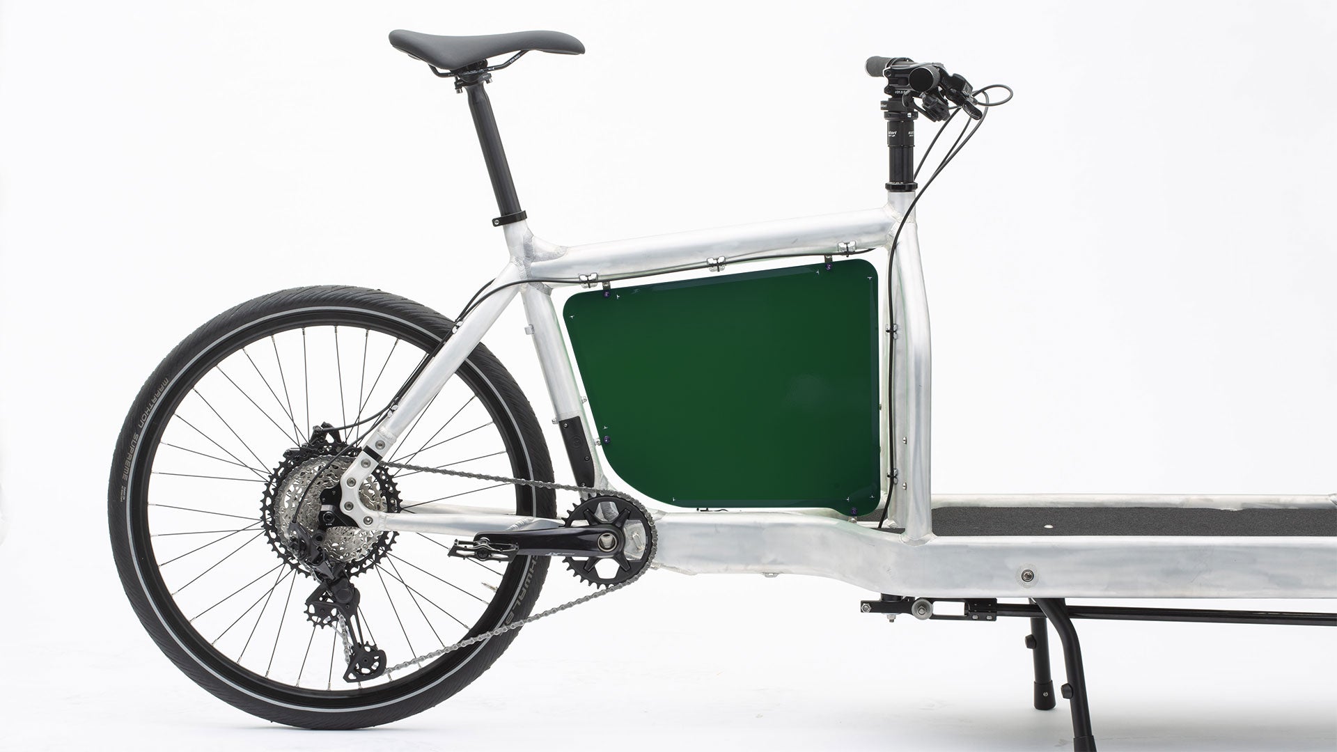 studio picture of a dark green billboard for the original Bullitt