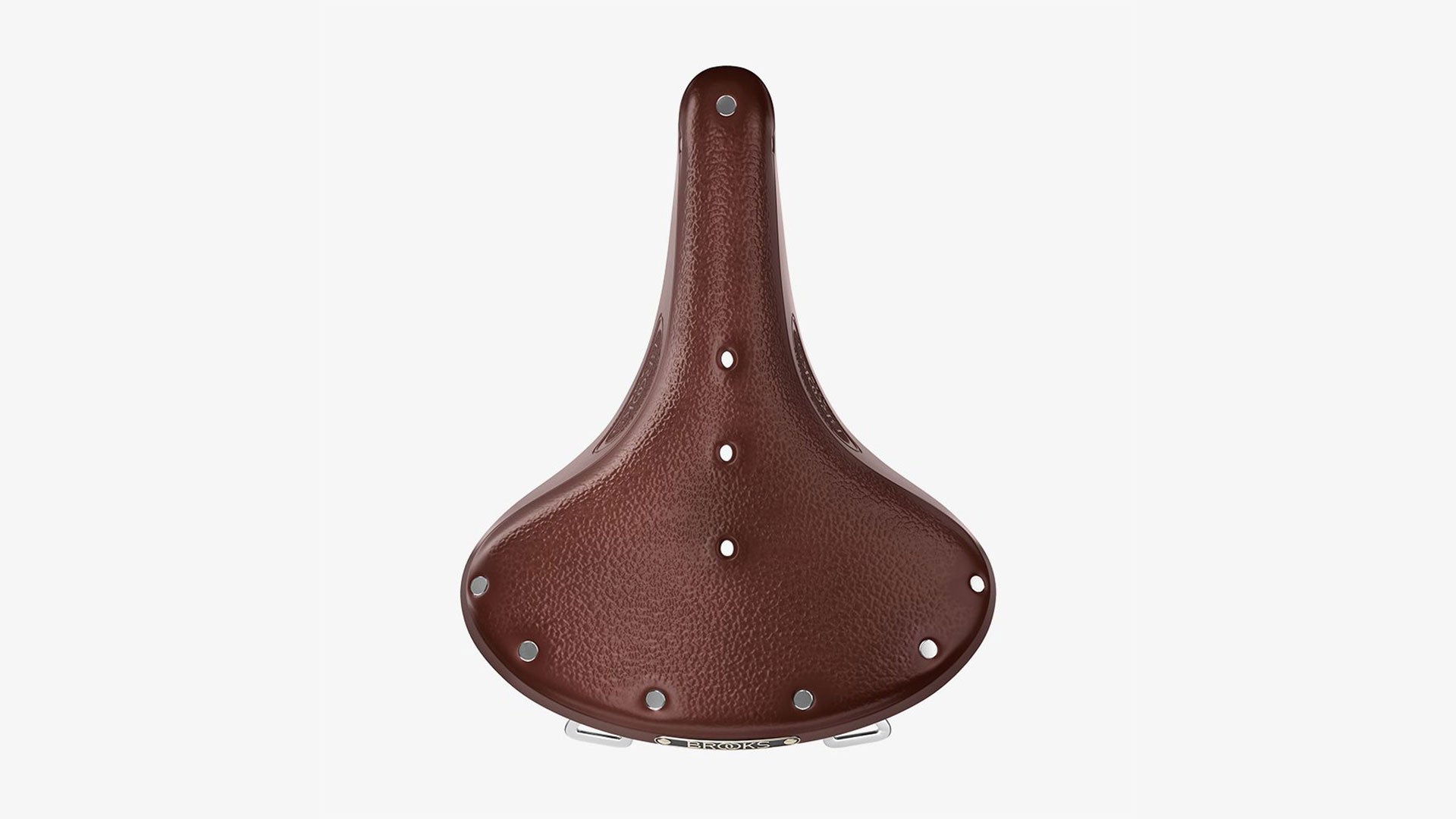Brooks B67 brown saddle seen from the top on a white background