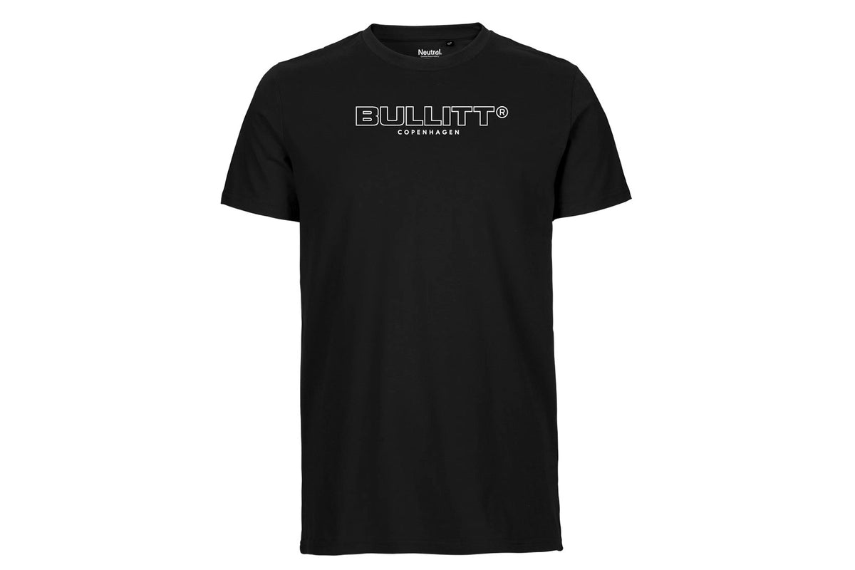 Black T-shirt with the bullitt logo in the center