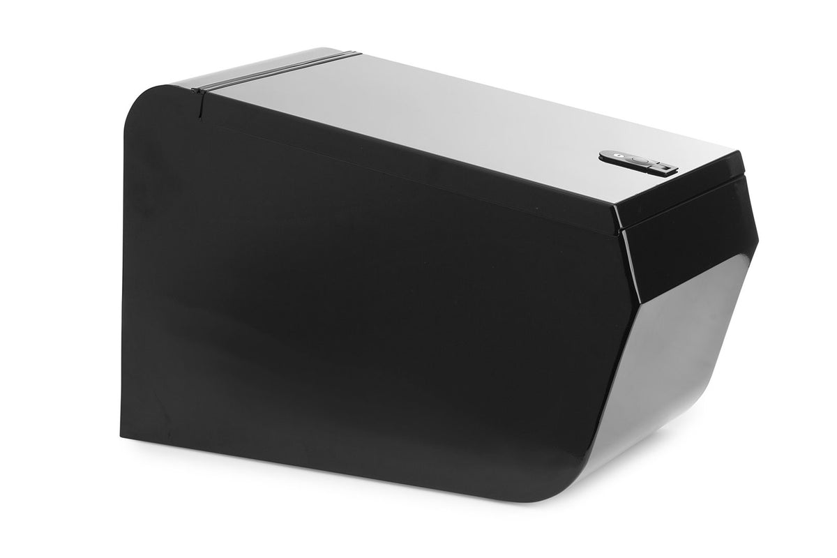 A black convoy cargo box on a white background