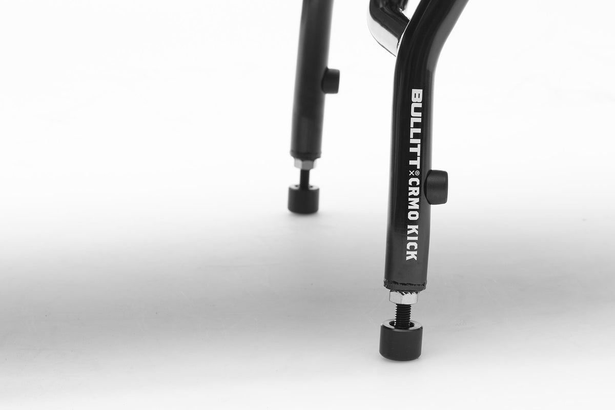 CroMo Kickstand with spring mounted on bike