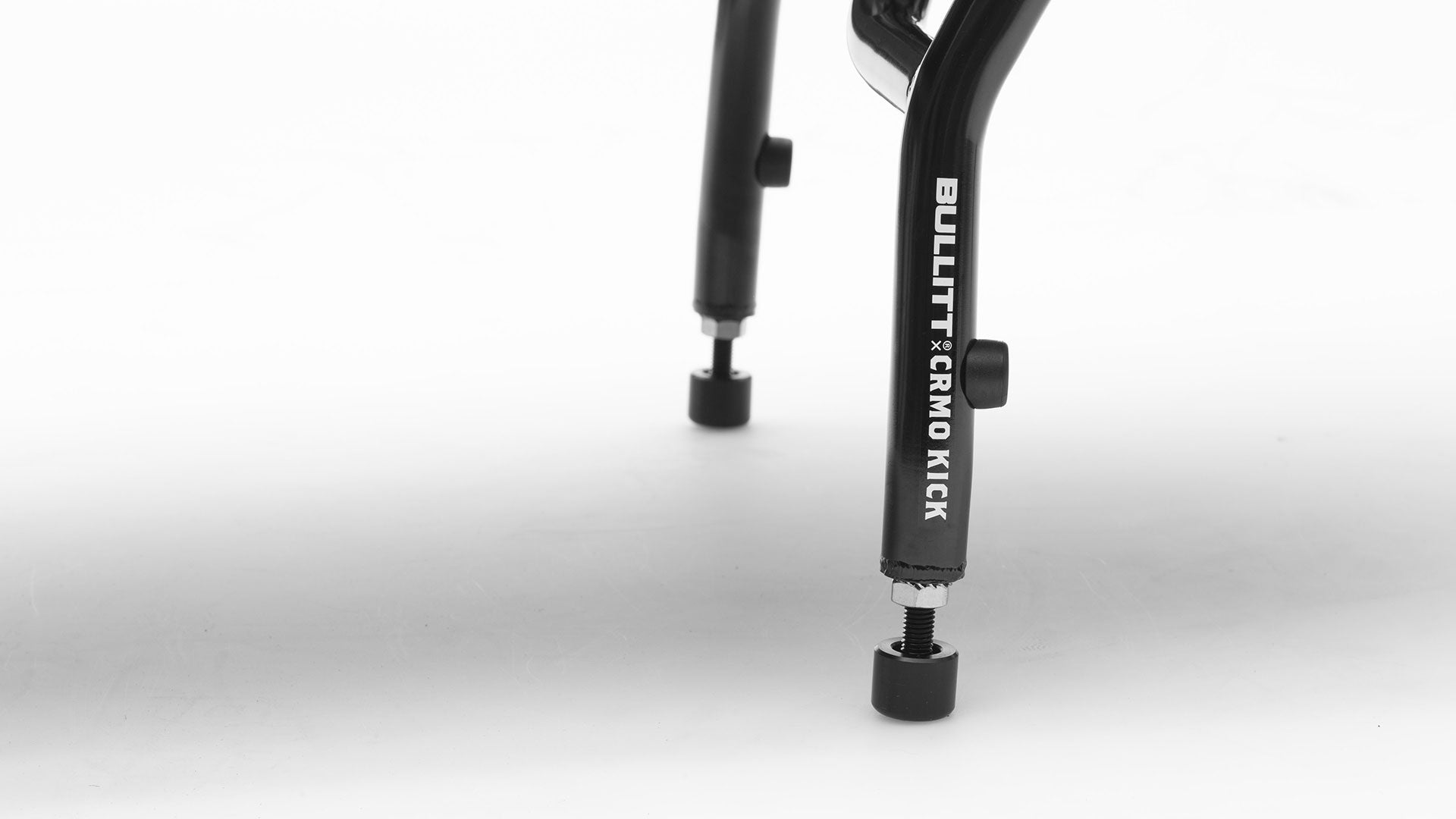 CroMo Kickstand with spring mounted on bike