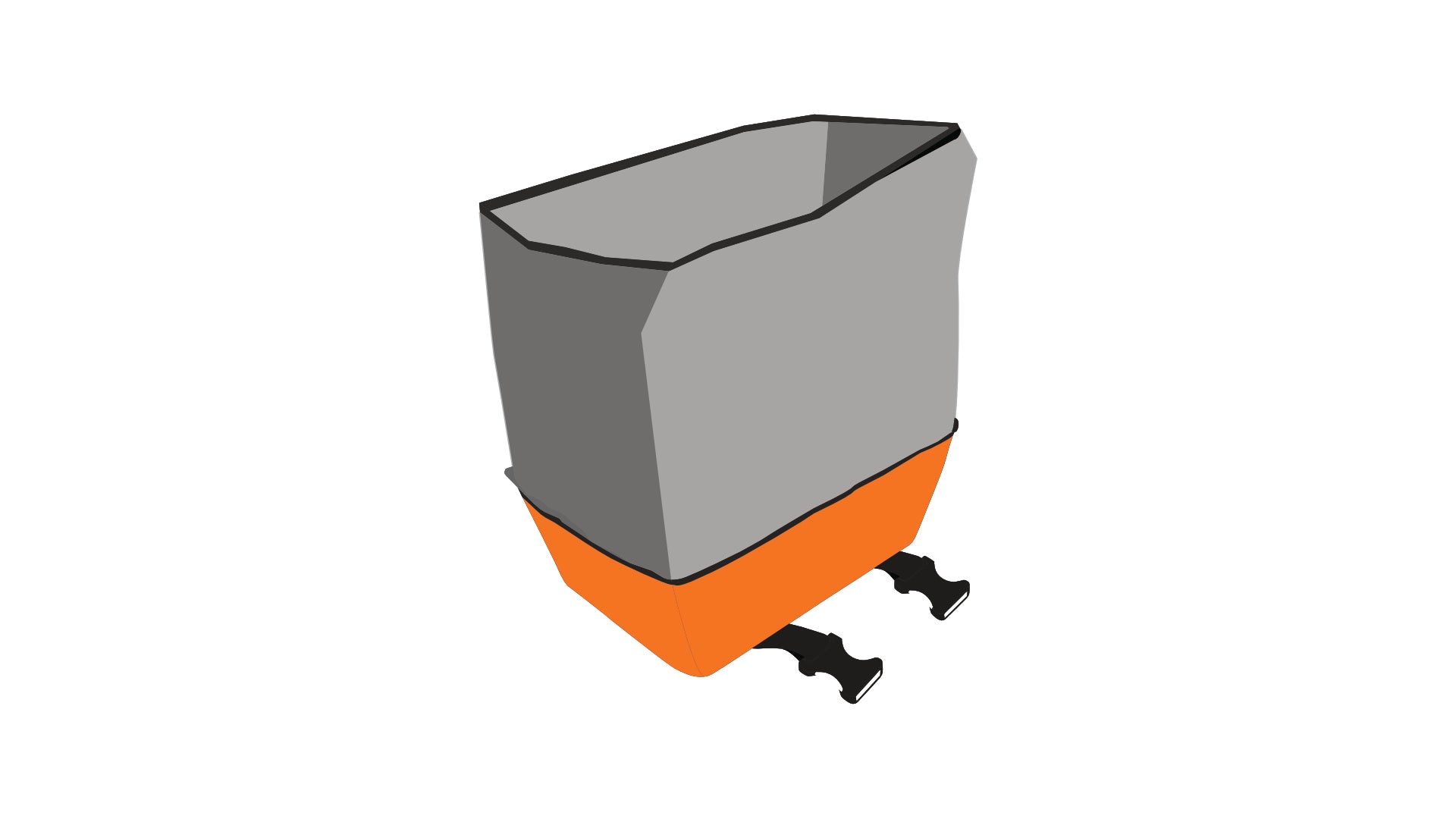 Cargo bag from Dyed in the wool with grey and orange panels