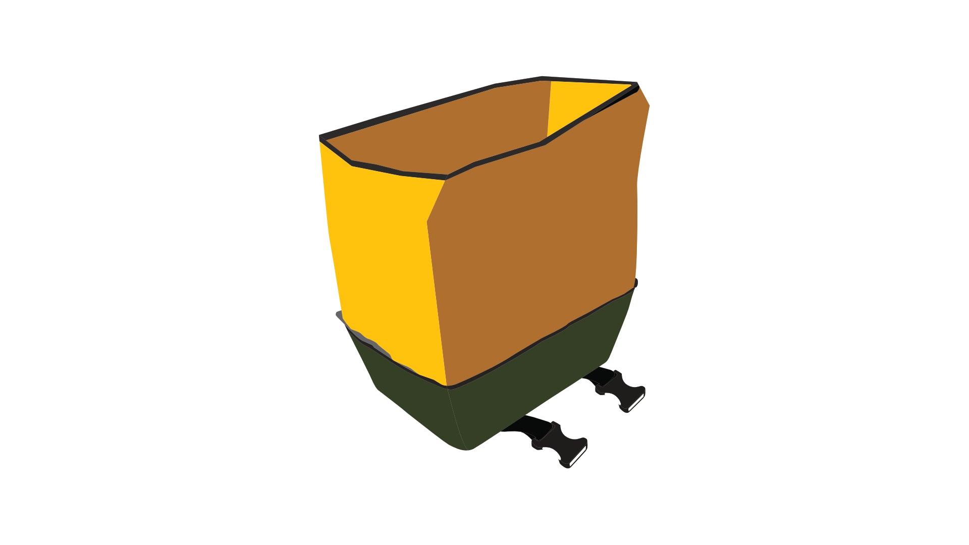 Cargo bag from Dyed in the wool with Green and yellow panels