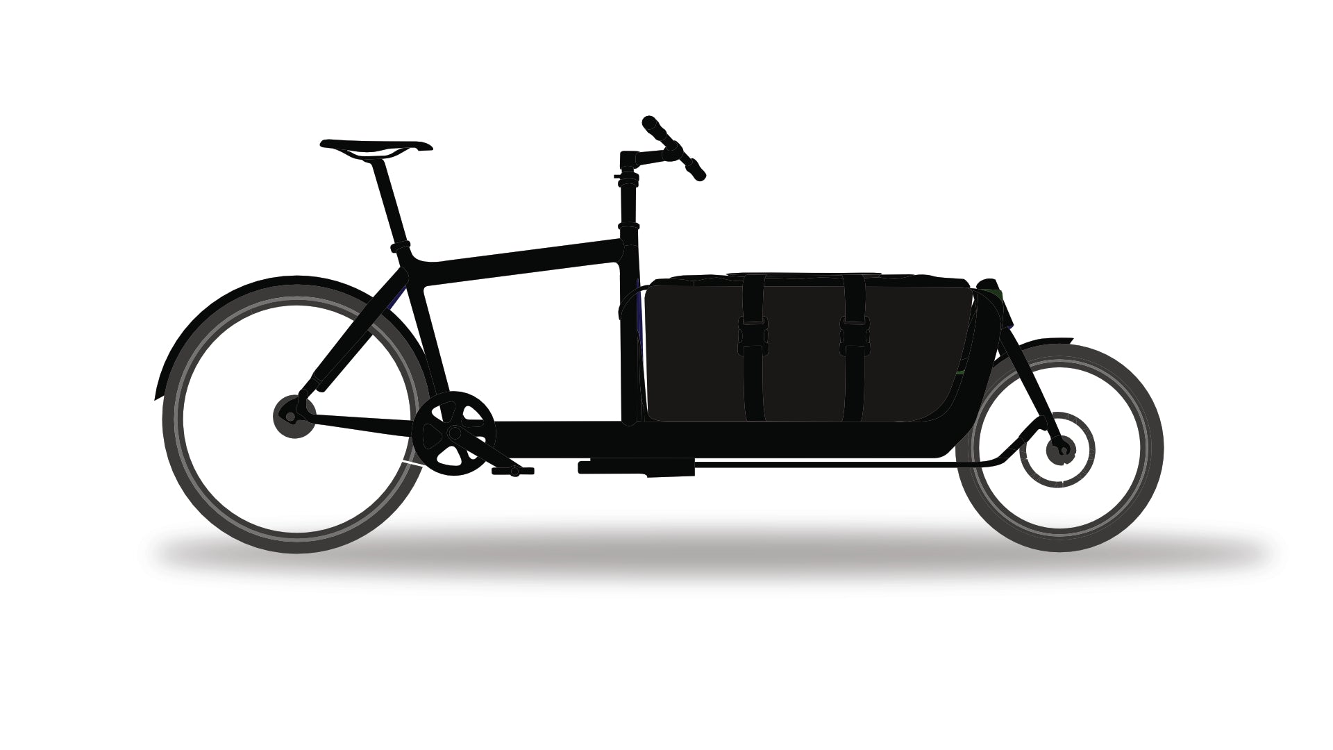 Cargo bag from Dyed in the wool with black panels displayed on a black bullitt