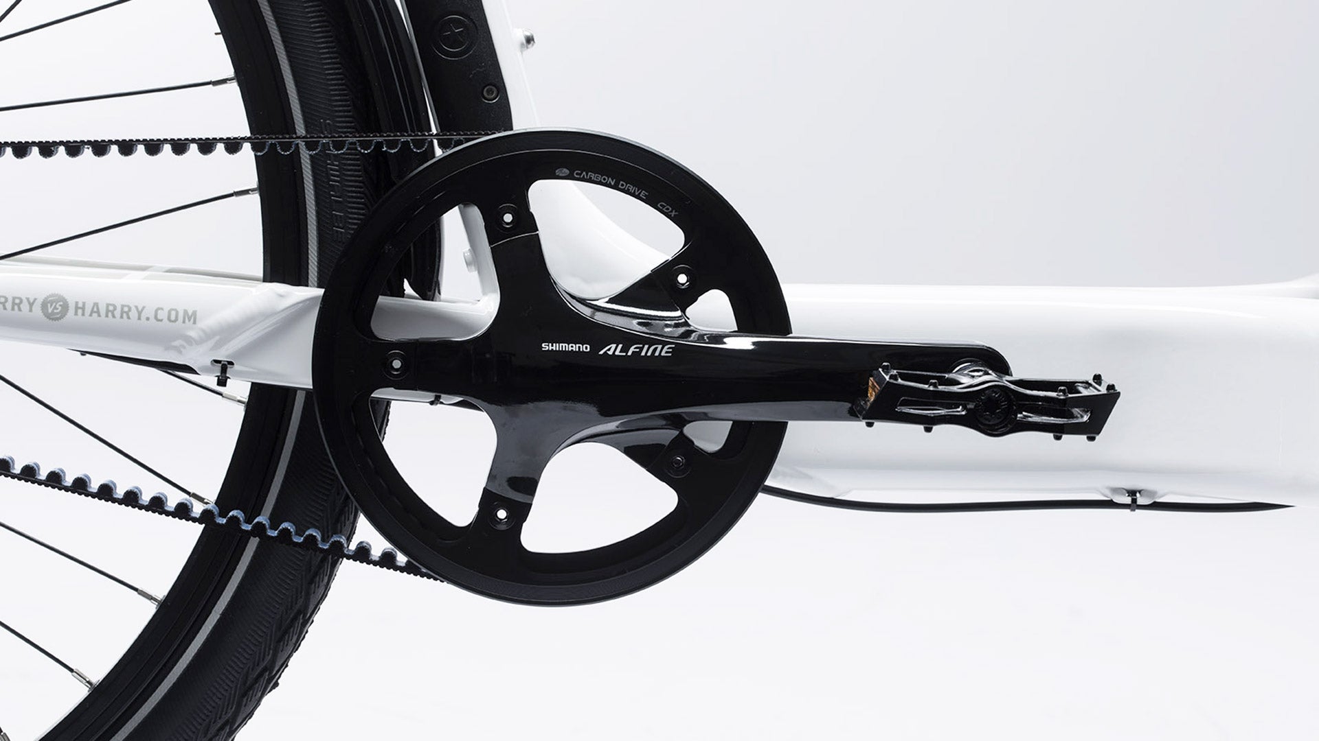 Gates carbon belt mounted on a Bullitt with Alfine crankarms