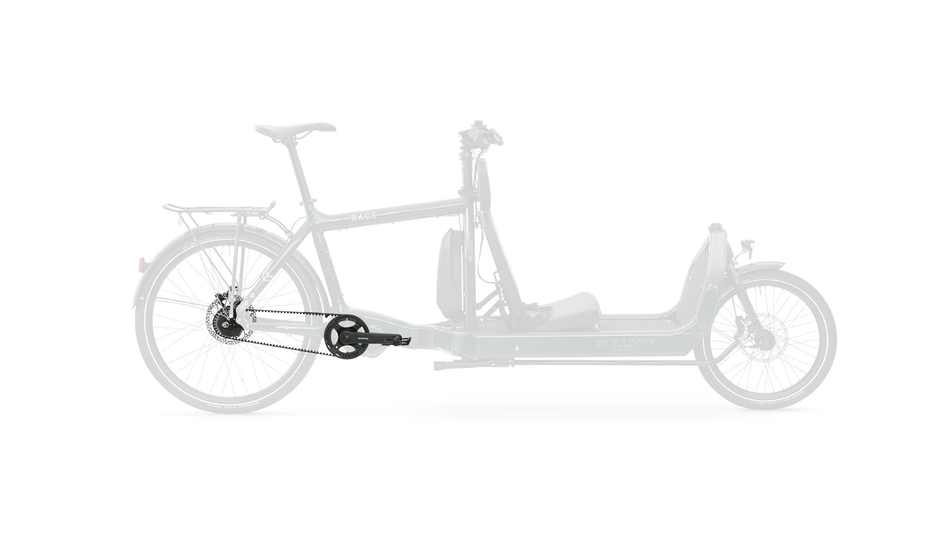 eBullitt with the Nexus 5 Di2 gear group. It is internal gearing with belt and electronic shifting.