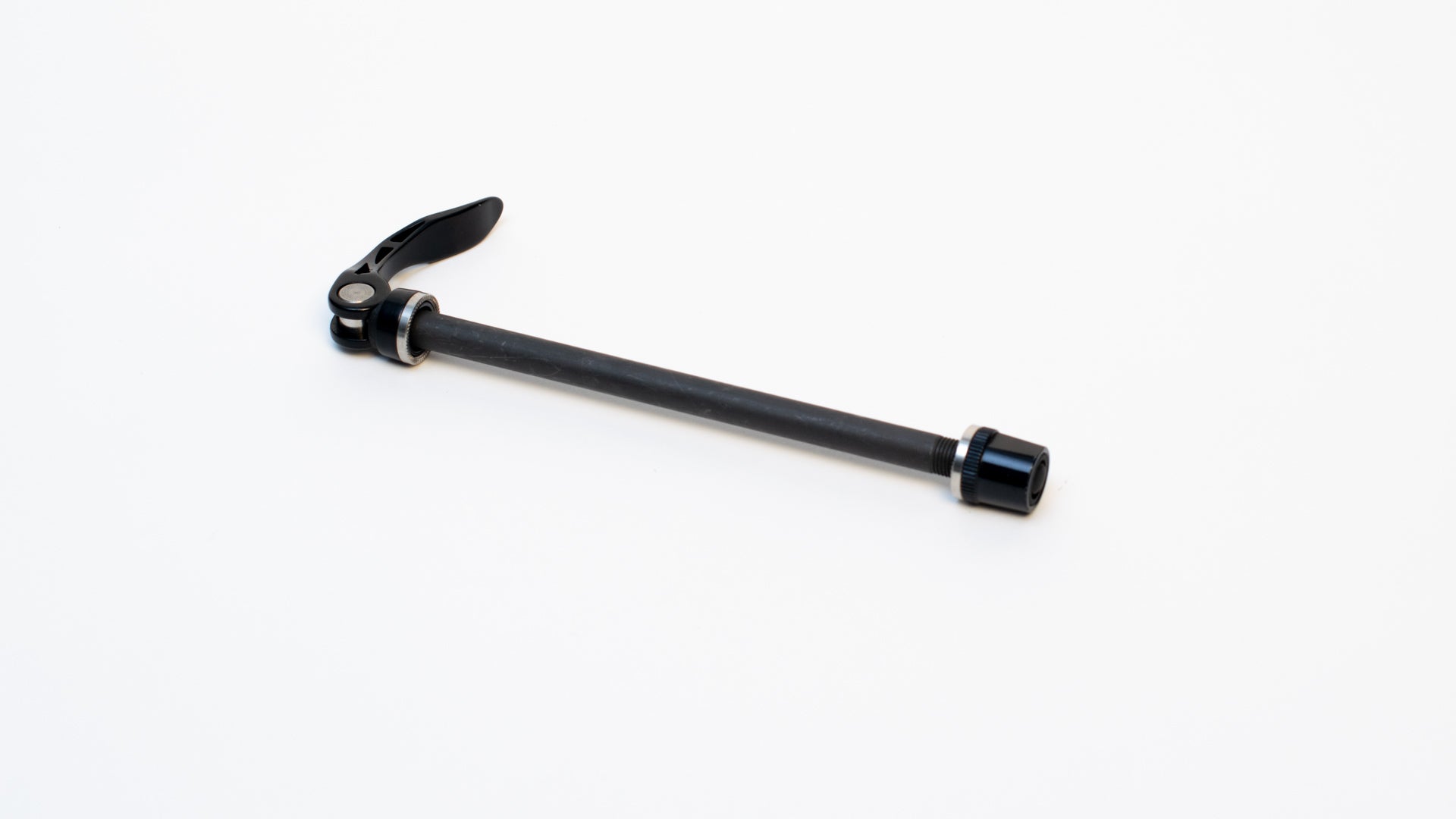 A quick release axle on white background