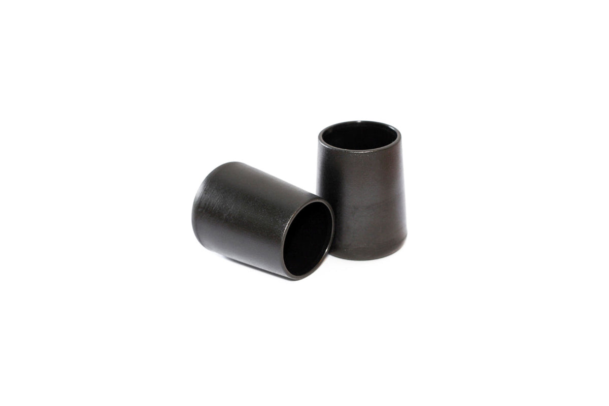 Two black plastic feet for Bullitt cargo bike Aluminium Kickstand on a white surface