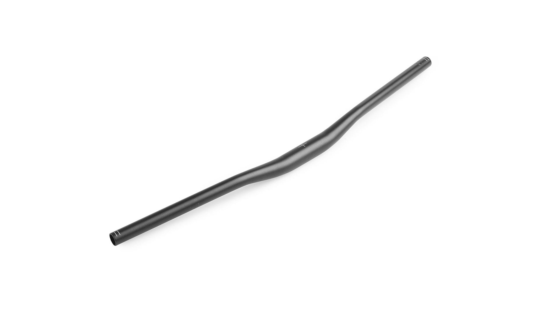 A straight handlebar lying on a white surface.