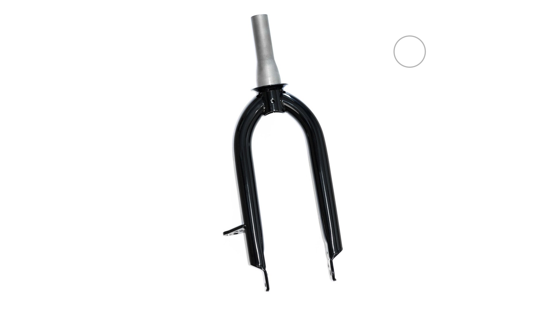 Studio picture of a Front fork with a MilkPlus colored dot