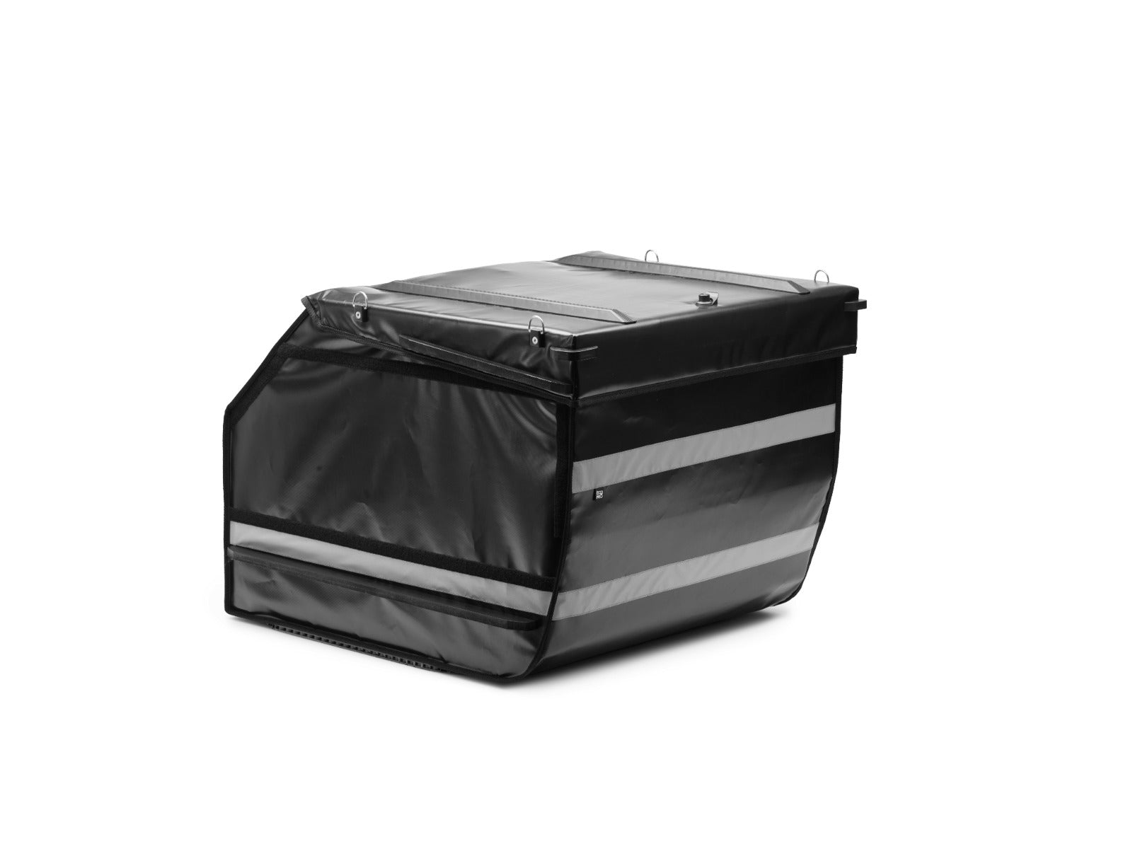 Black BagPRO box for Bullitt cargo bikes, with the lid closed.