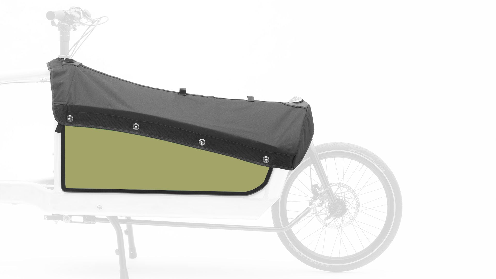 Sideview of the green Lizzard king BBX panels with hood attached