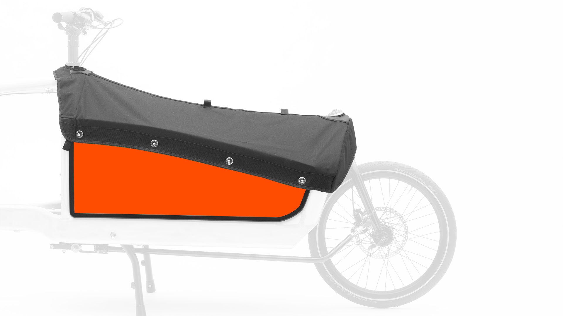 Sideview of the red major tom BBX panels with hood attached