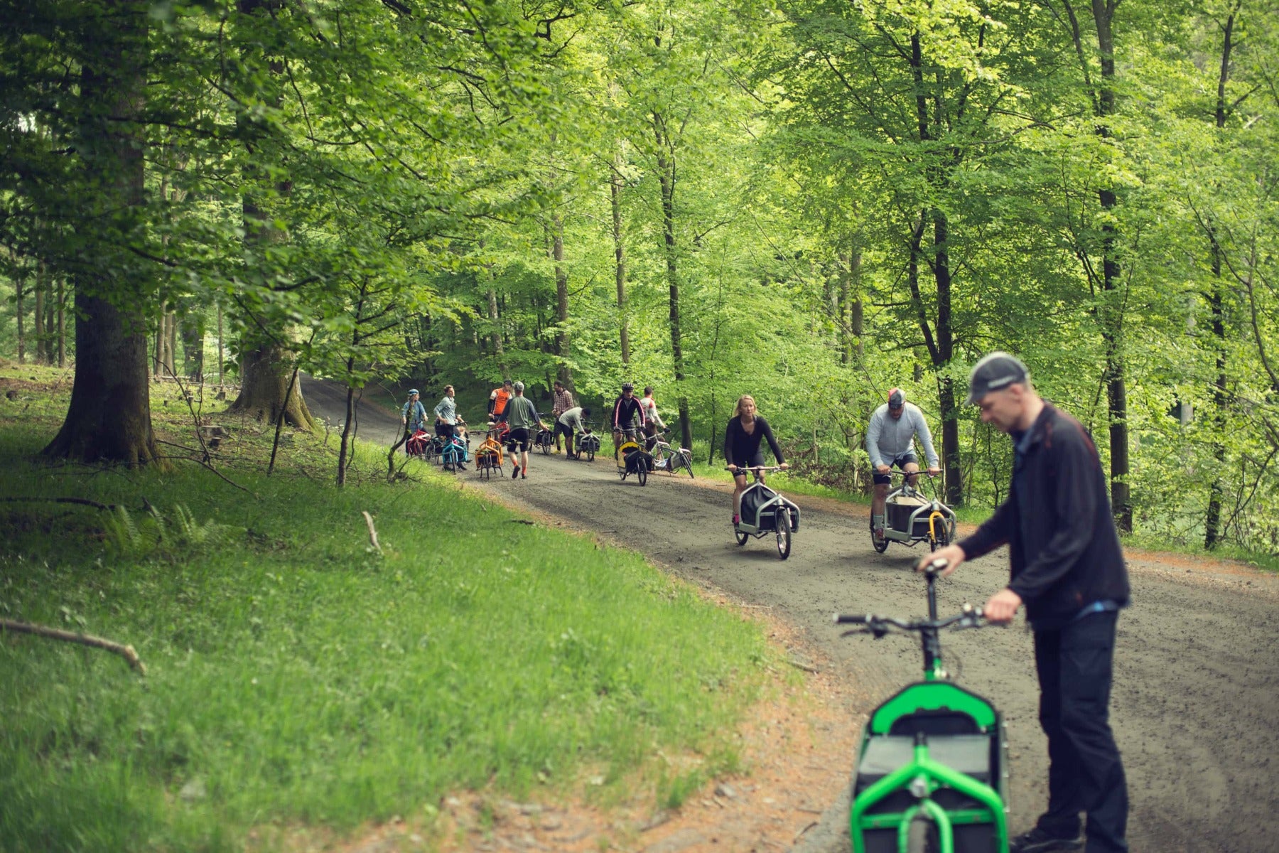 Social ride on Bullits in a forest