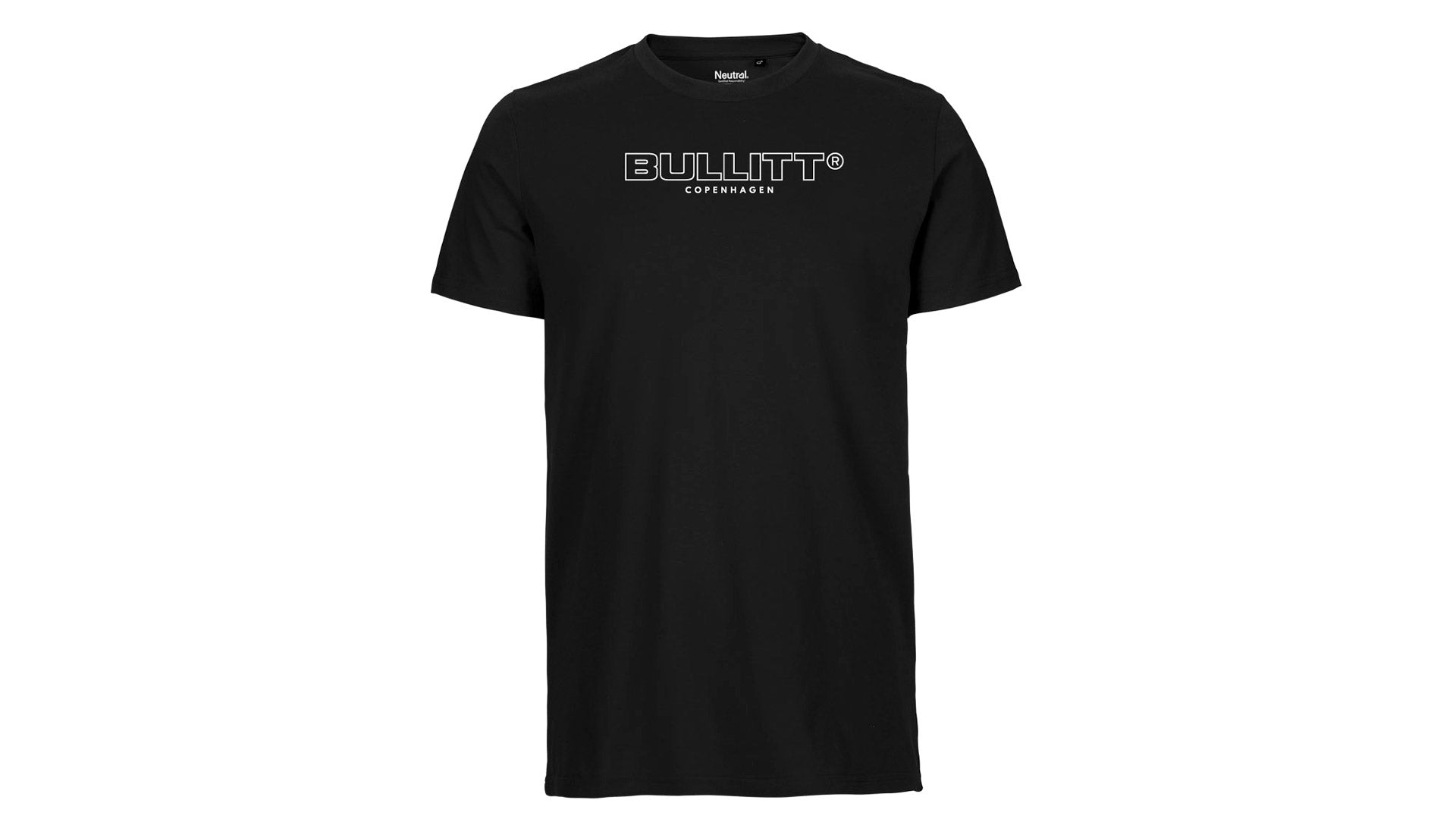 Black T-shirt with the bullitt logo in the center