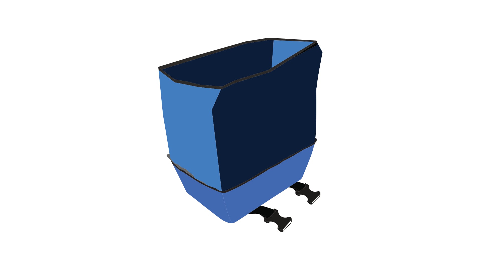 Cargo bag from Dyed in the wool with blue and dark blue panels