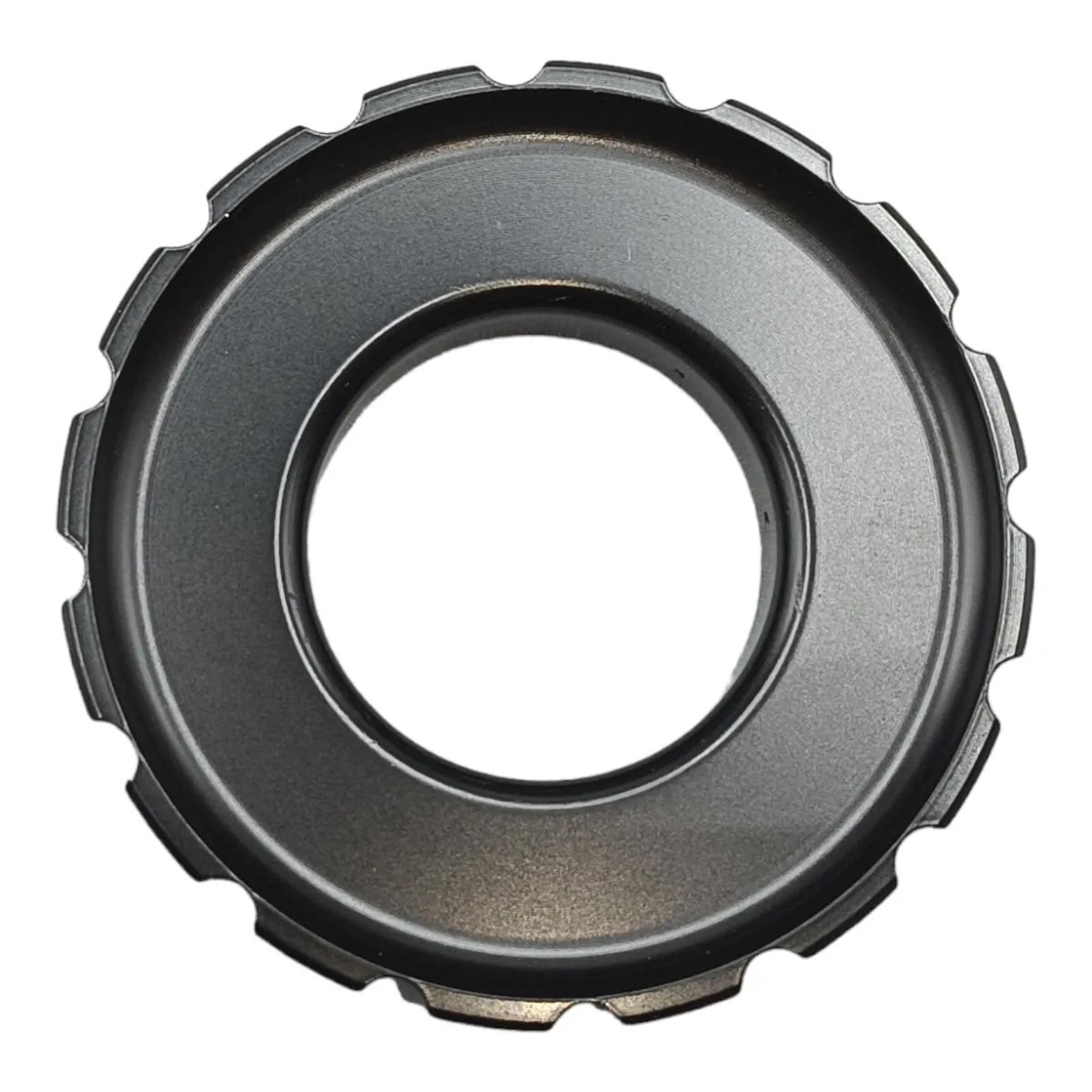 Shimano lock ring seen directly from the side on a white background.