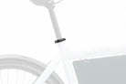 A quick release seatclamp mounted on a Bullitt cargo bike, seen from the side.
