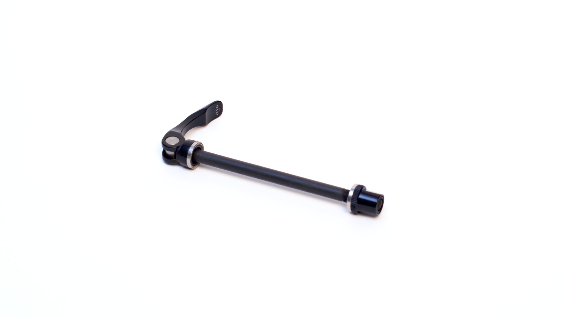 A quick release axle on white background