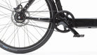 Closeup of the drivetrain on a pedal-powered Bullitt cargo bike with internal gears and Gates carbon belt